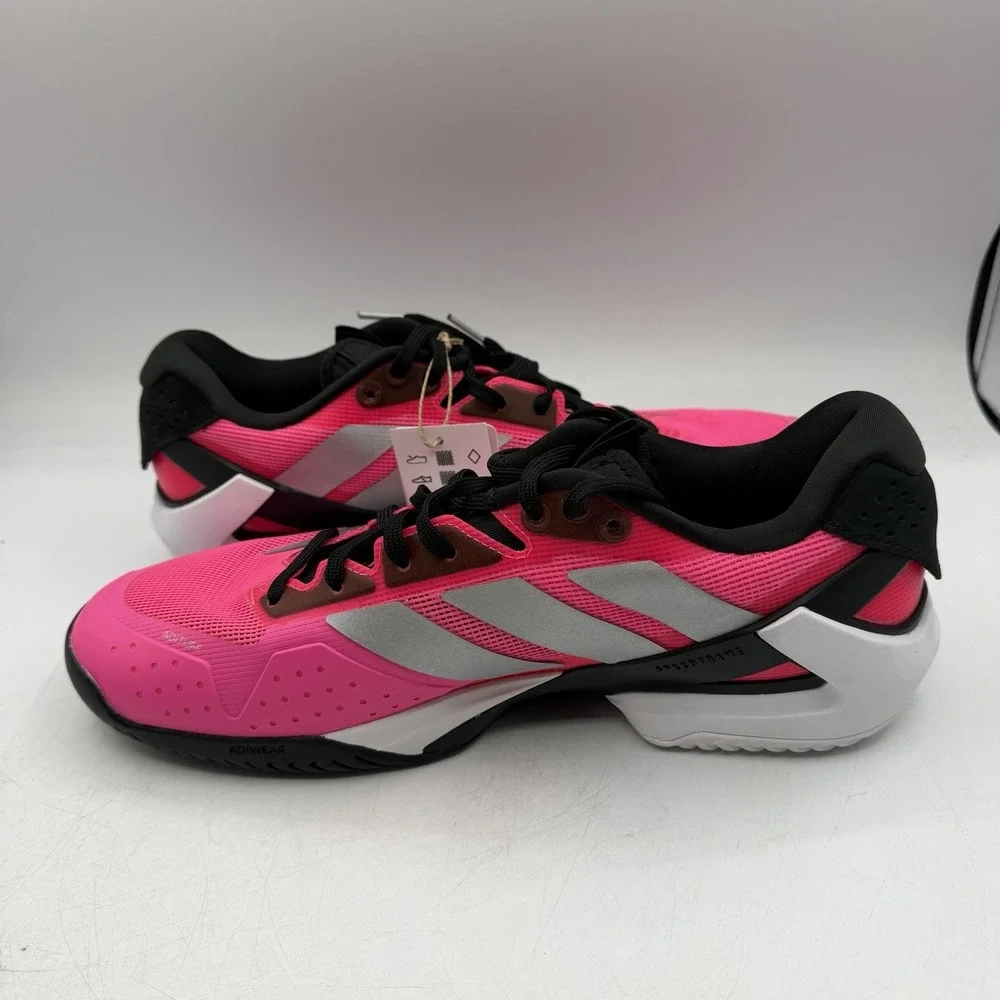 Adidas Adizero Ubersonic 5 Tennis Court Shoes Mens 10 Pink Black Sneakers JQ2901